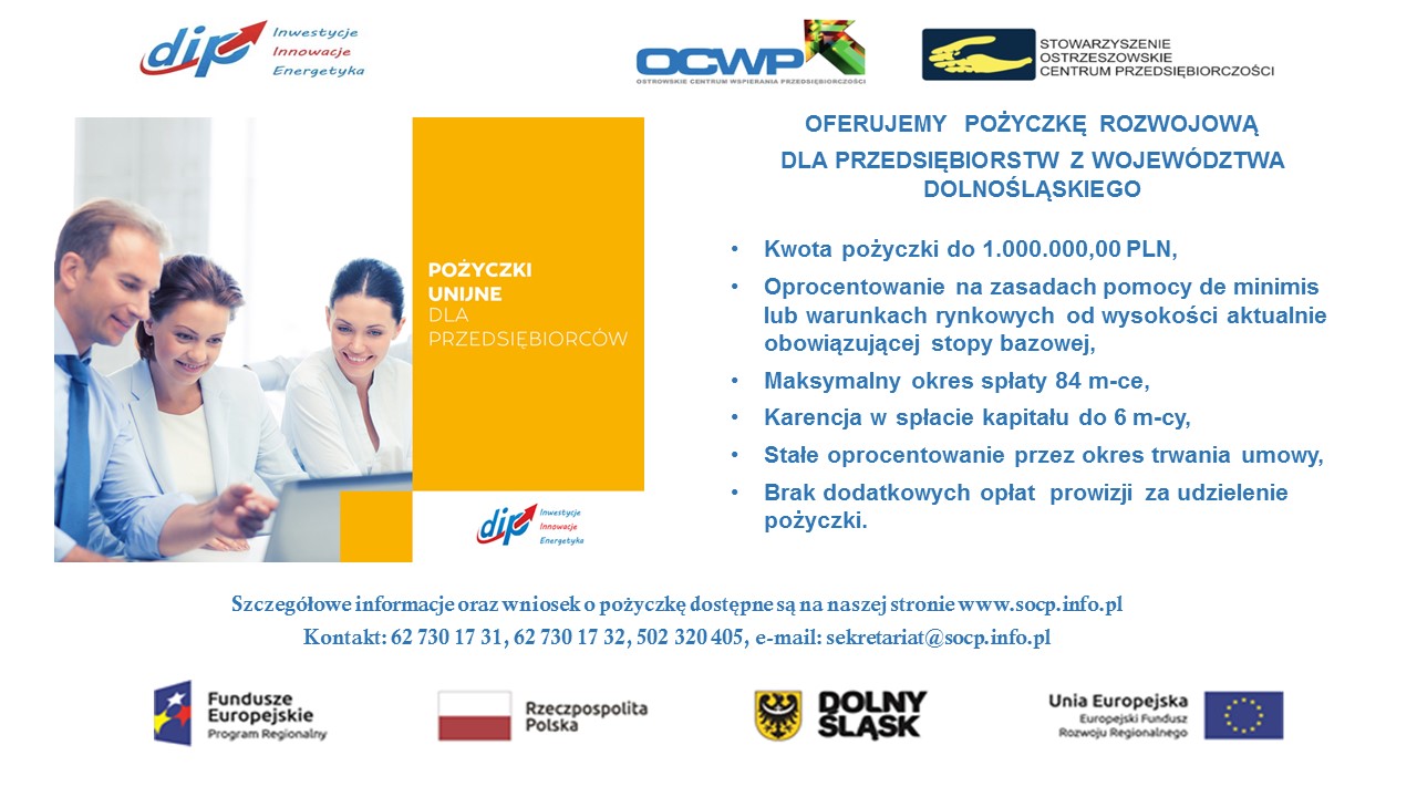 plakat Stowarzyszenie Ostrzeszowskie Centrum Przedsiębiorczości