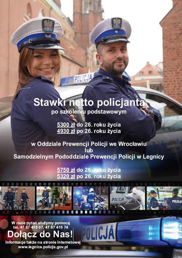 Plakat promujący pracę w Policji
