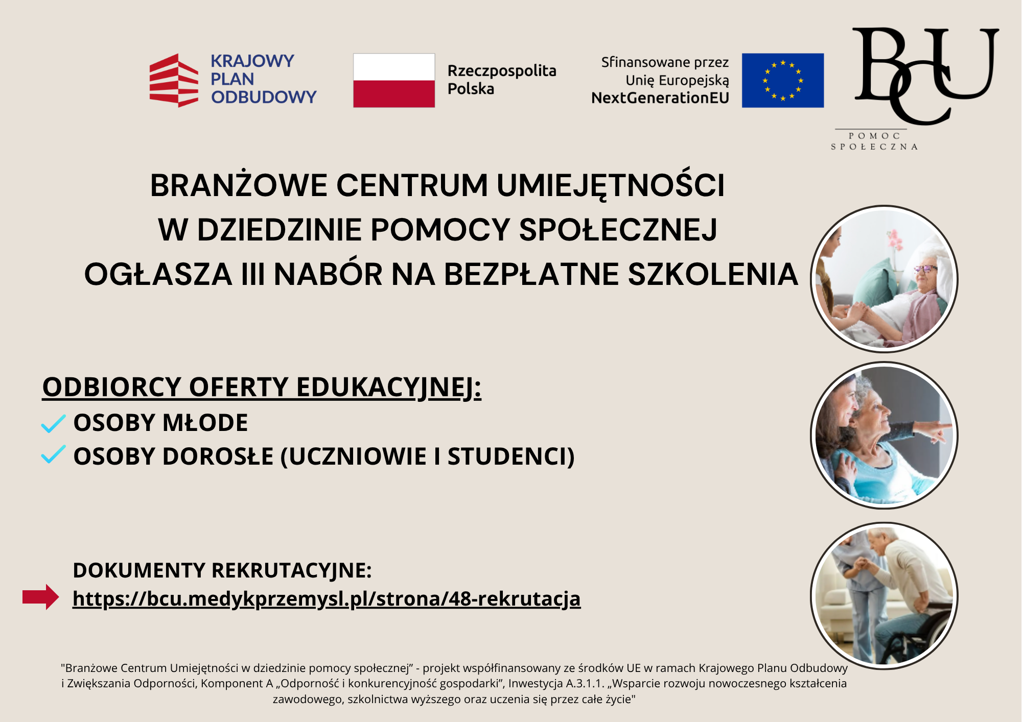 Zdjęcie artykułu Nabór na bezpłatne szkolenia zawodowe i branżowe w dziedzinie pomocy społecznej