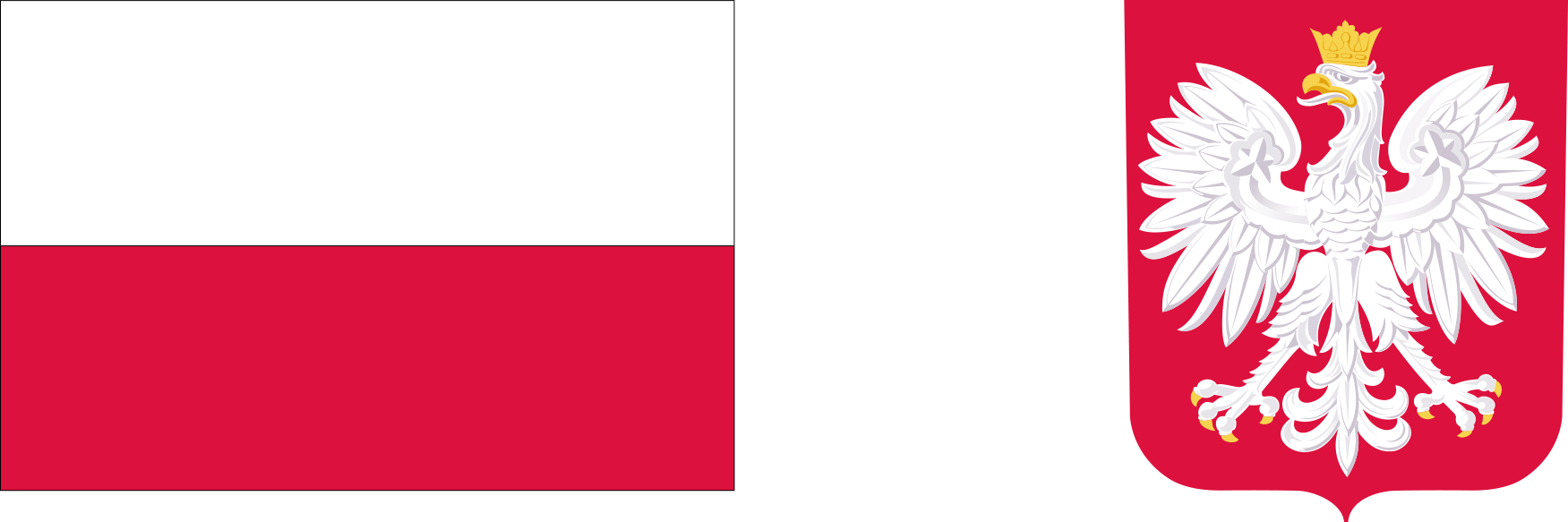 biało-czerwona flaga Polski biały orzeł w koronie na czerwonym tle godło Polski